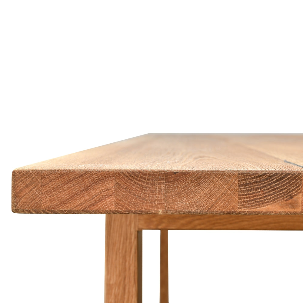 CDT2303-SI 2.2m Dining Table - Oak timber panels - Oak Wrapped Legs