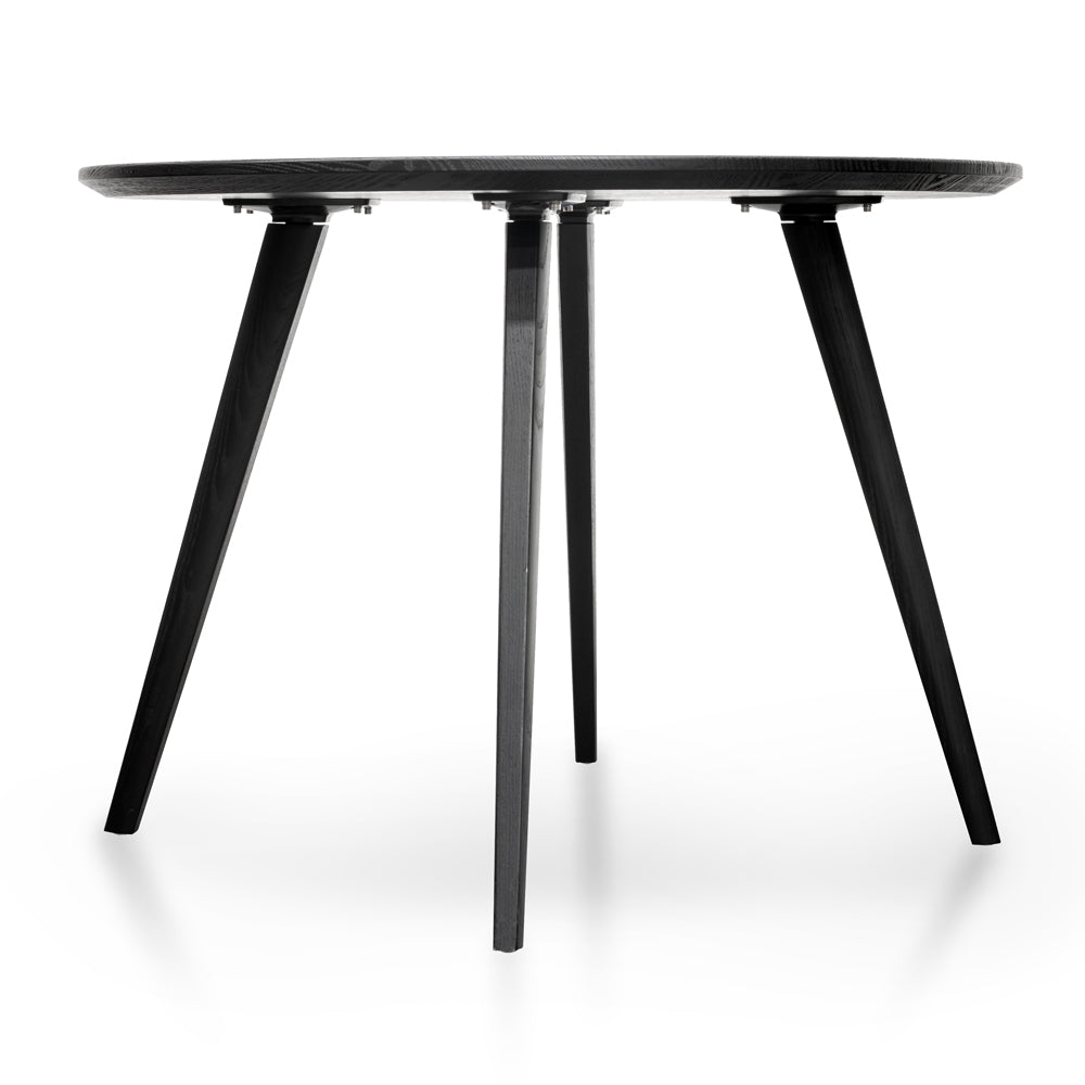 Halo 100cm Round Dining Table - Black Veneer Top