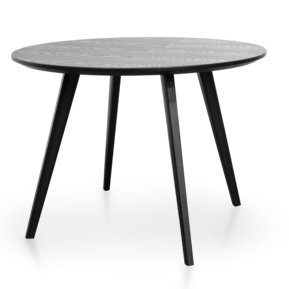 Halo 100cm Round Dining Table - Black Veneer Top