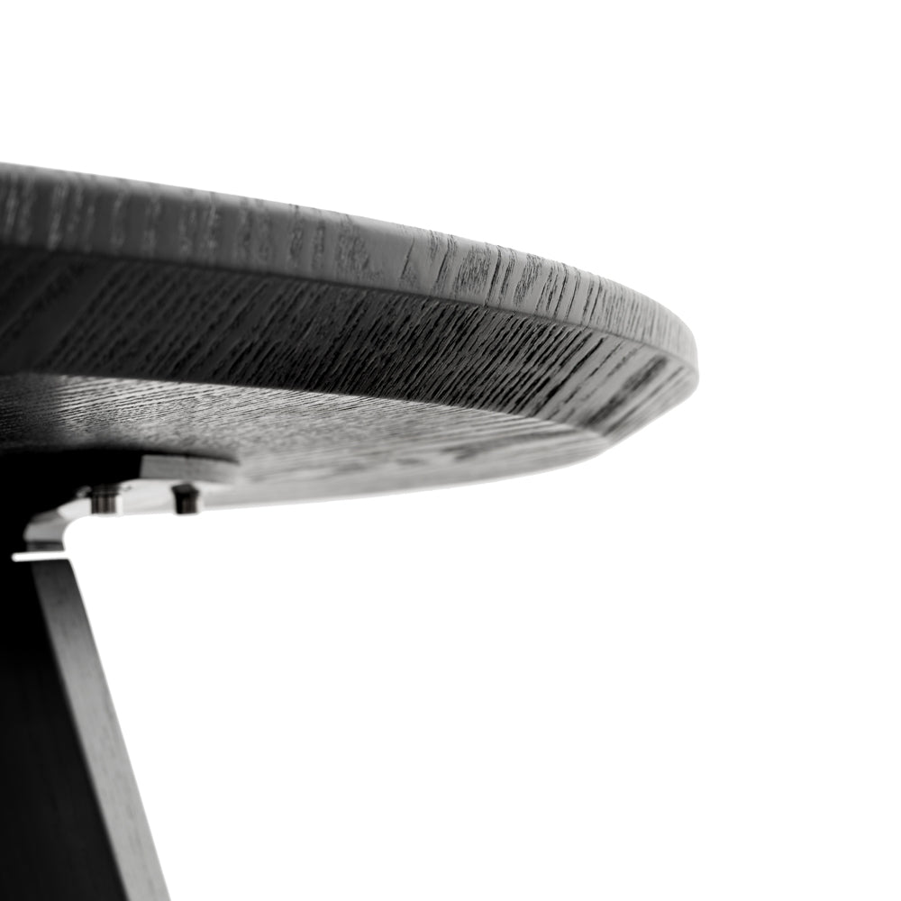 Halo 100cm Round Dining Table - Black Veneer Top