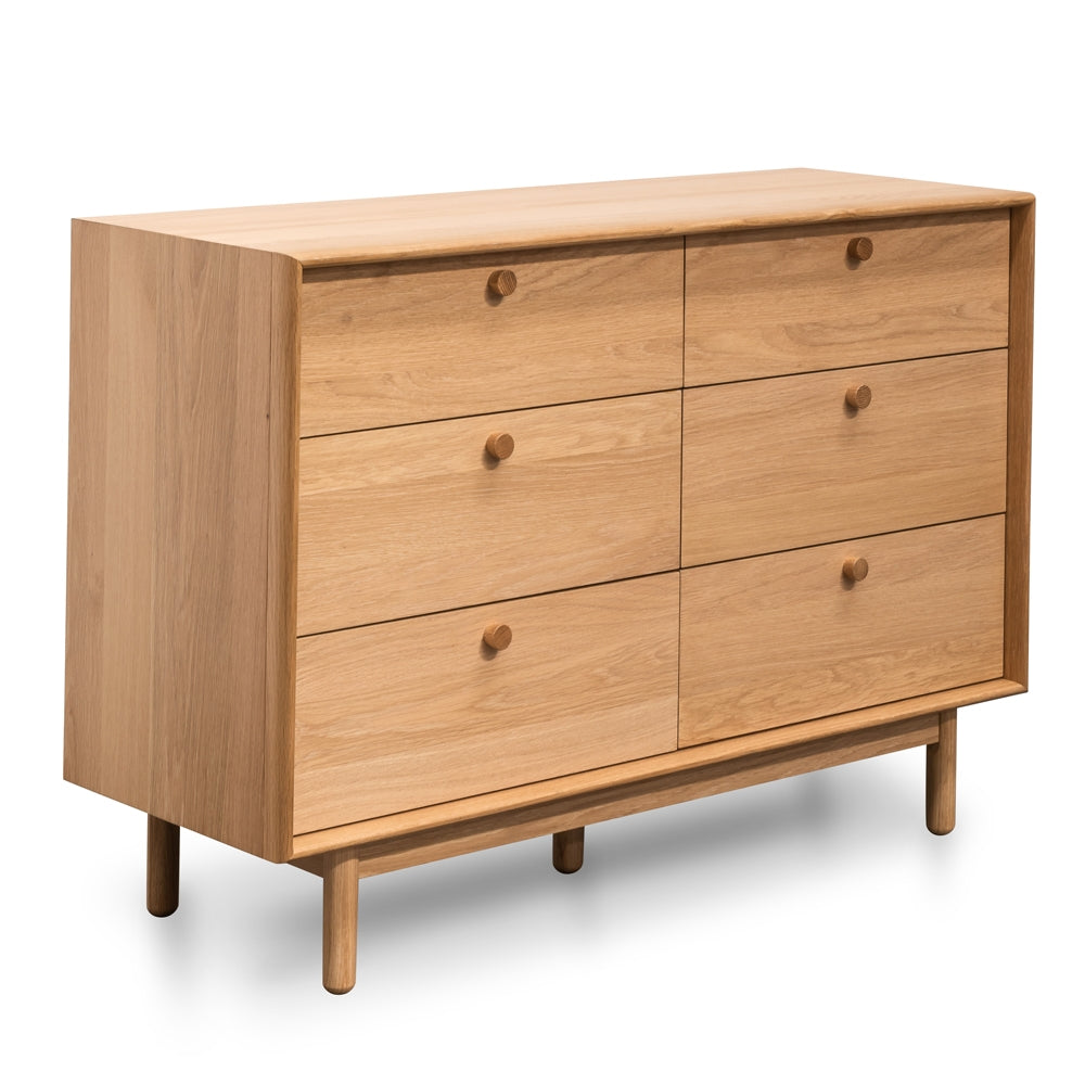 Kenston 6 Drawer Wide Chest - Oak