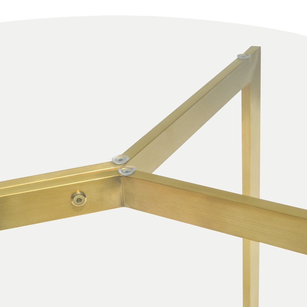 Cannon 1.2m Round Glass Dining Table - Gold Base