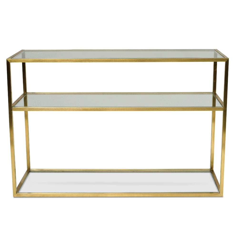 Cannon 1.2m Glass Console Table - Gold Base