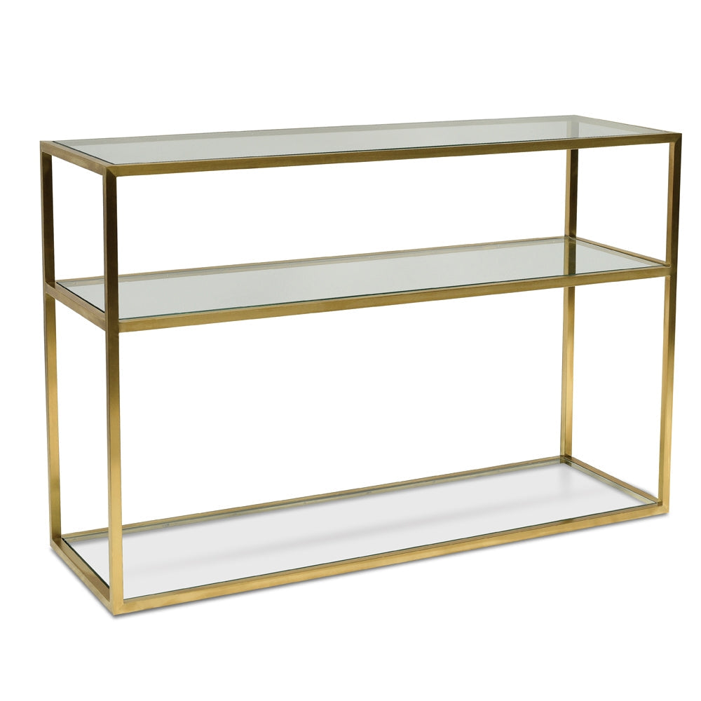 Cannon 1.2m Glass Console Table - Gold Base