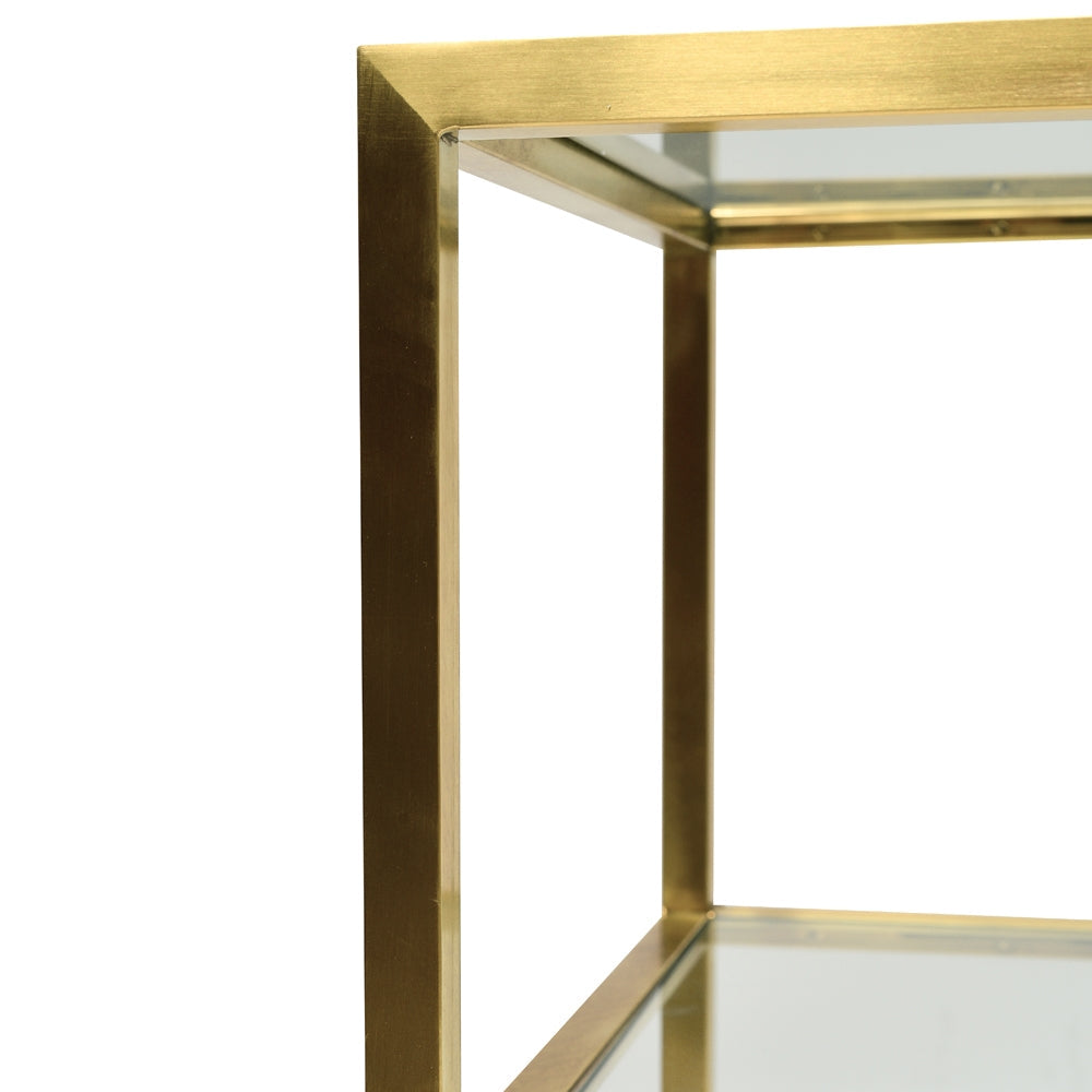 Cannon 1.2m Glass Console Table - Gold Base