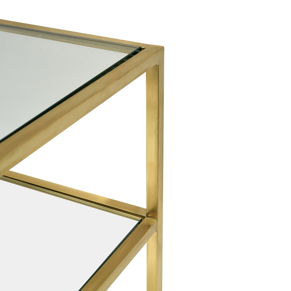 Cannon 1.2m Glass Console Table - Gold Base