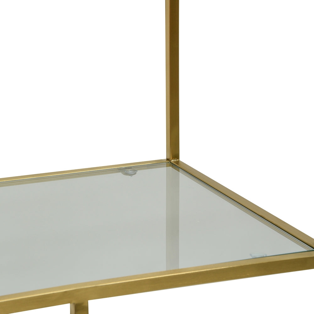 Chris 1.2m Glass Shelving Unit - Gold Frame