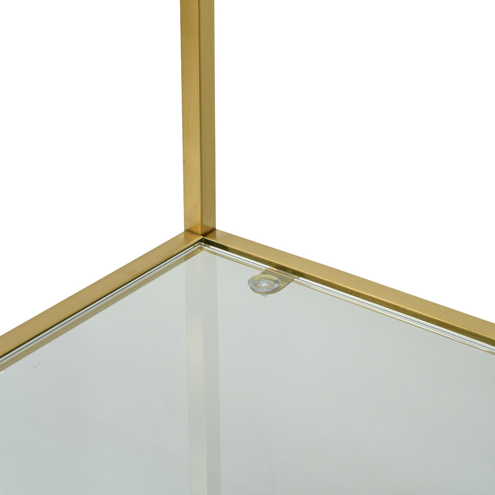 Chris 1.2m Glass Shelving Unit - Gold Frame