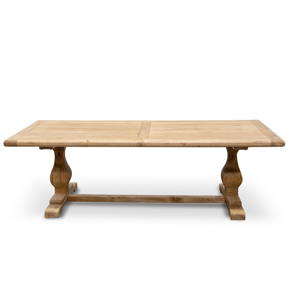 Winston Elm Wood 2.4m Dining Table - Rustic Natural