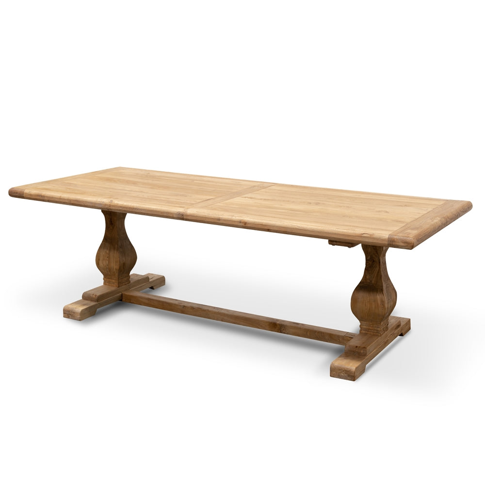 Winston Elm Wood 2.4m Dining Table - Rustic Natural