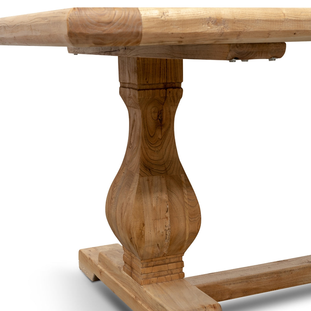 Winston Elm Wood 2.4m Dining Table - Rustic Natural