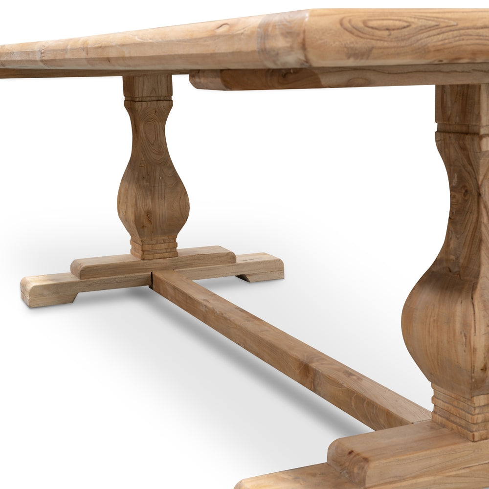 Winston Elm Wood 2.4m Dining Table - Rustic Natural