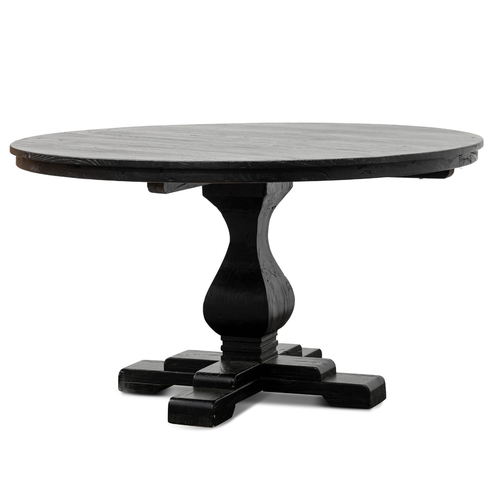 Joanne 140cm Round Dining Table - Rustic Black