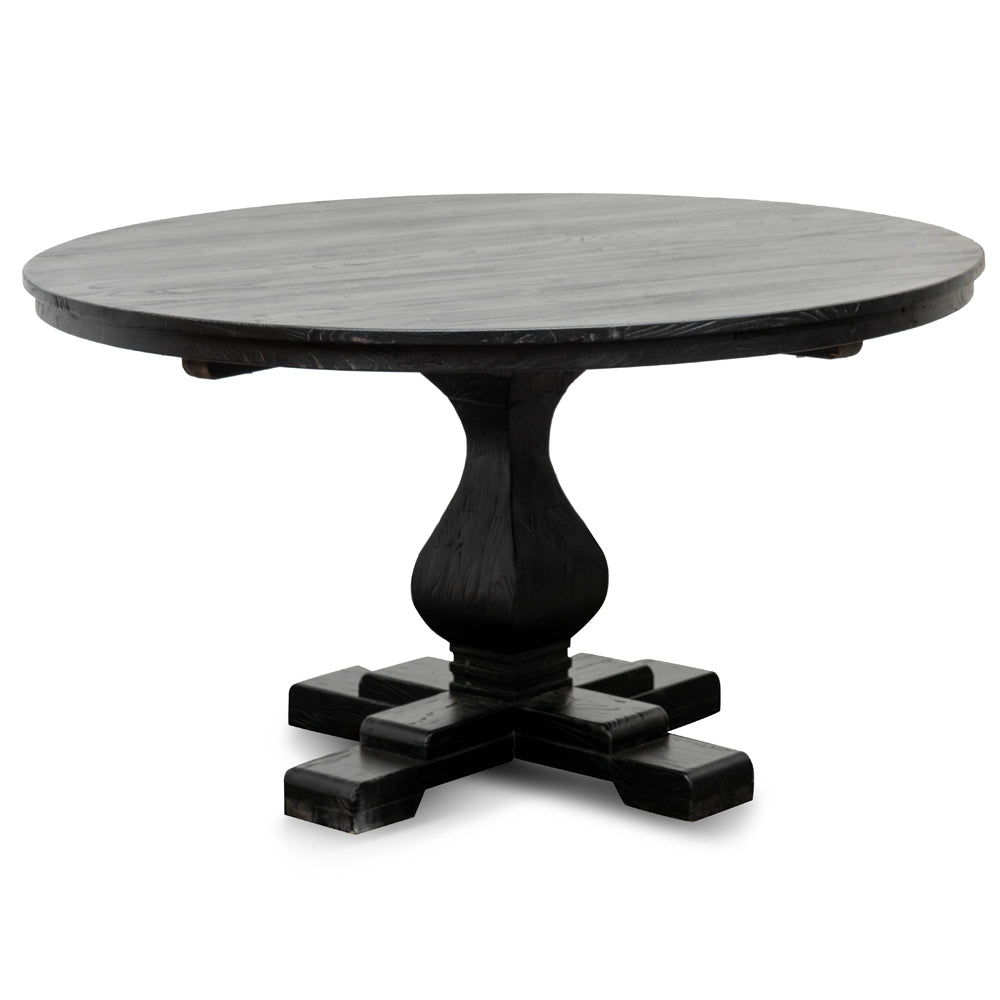 Joanne 140cm Round Dining Table - Rustic Black