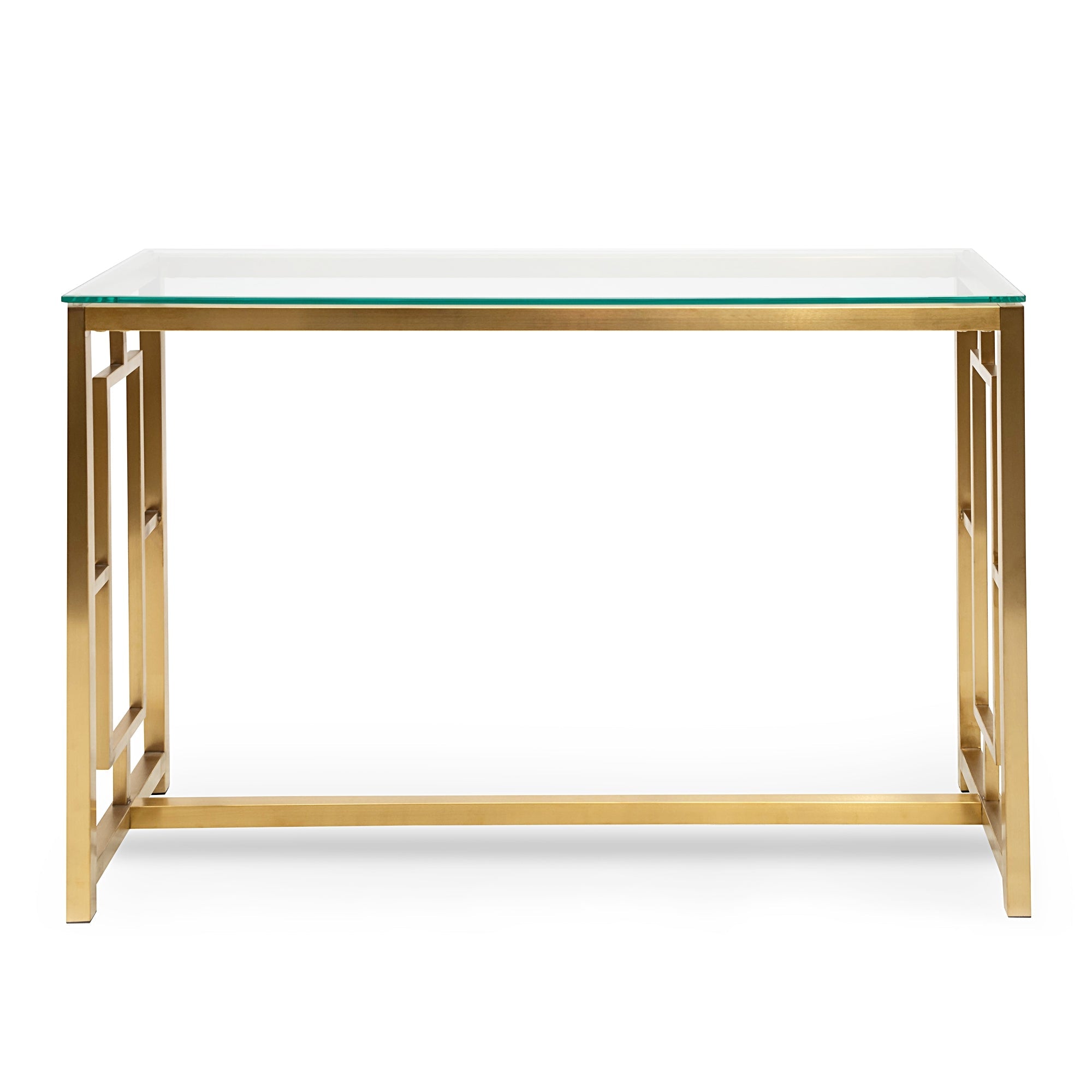 Giovanna Glass Console table - Brushed Gold Base