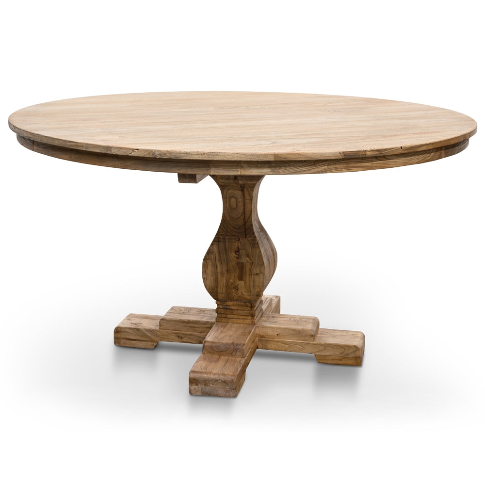 Joane Round Dining Table 140cm - Rustic Natural