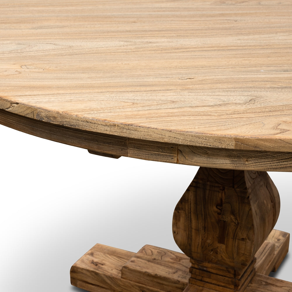 Joane Round Dining Table 140cm - Rustic Natural
