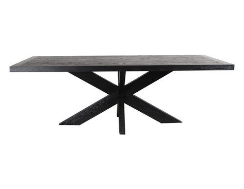 CDT6077-CH 2.2m Wooden Dining Table - Full Black