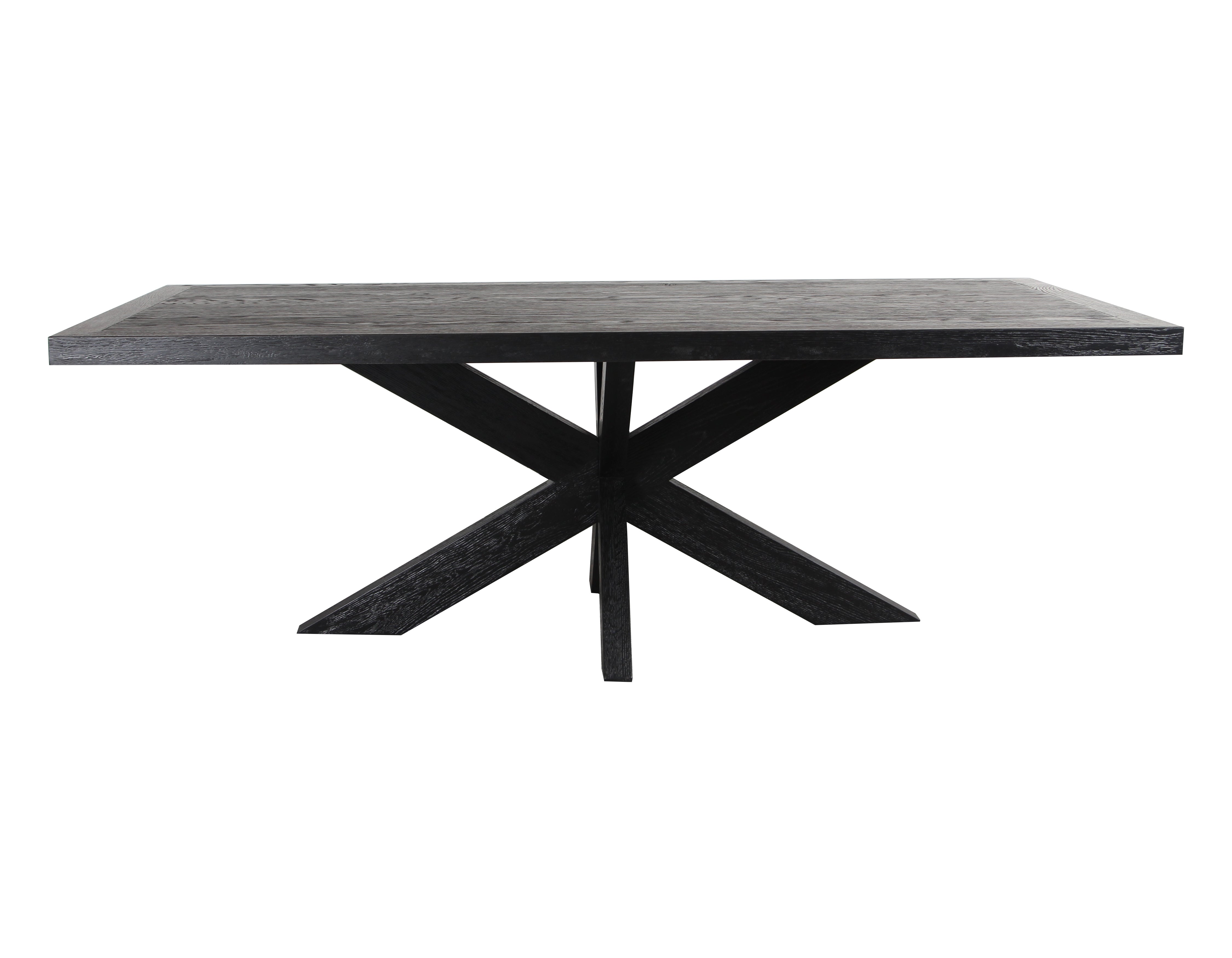 CDT6077-CH 2.2m Wooden Dining Table - Full Black