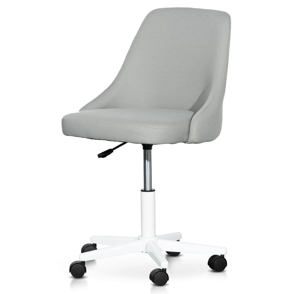 Ernesto Grey Fabric Office Chair - White Base