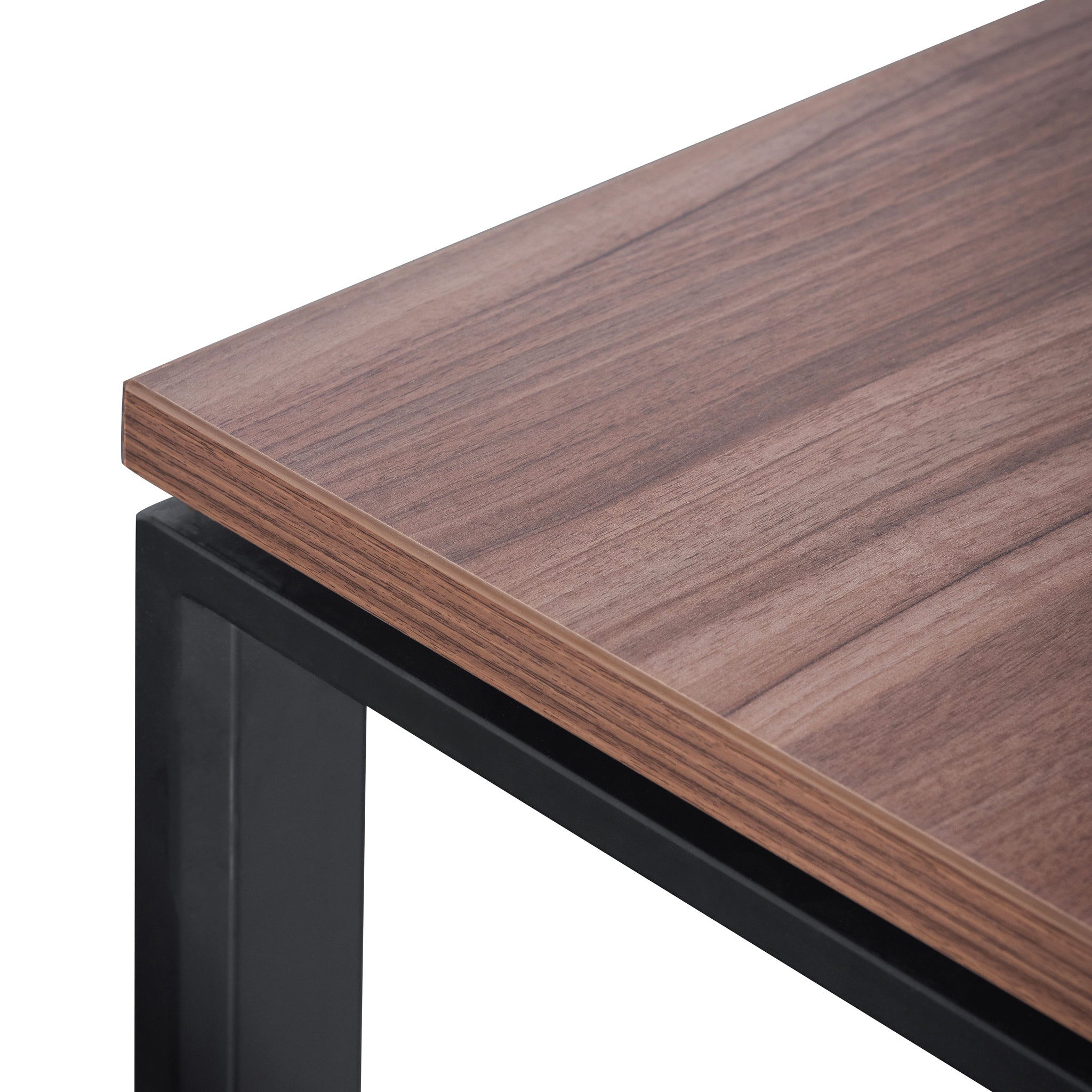 Halo Single Seater Walnut Office Desk - Black Legs