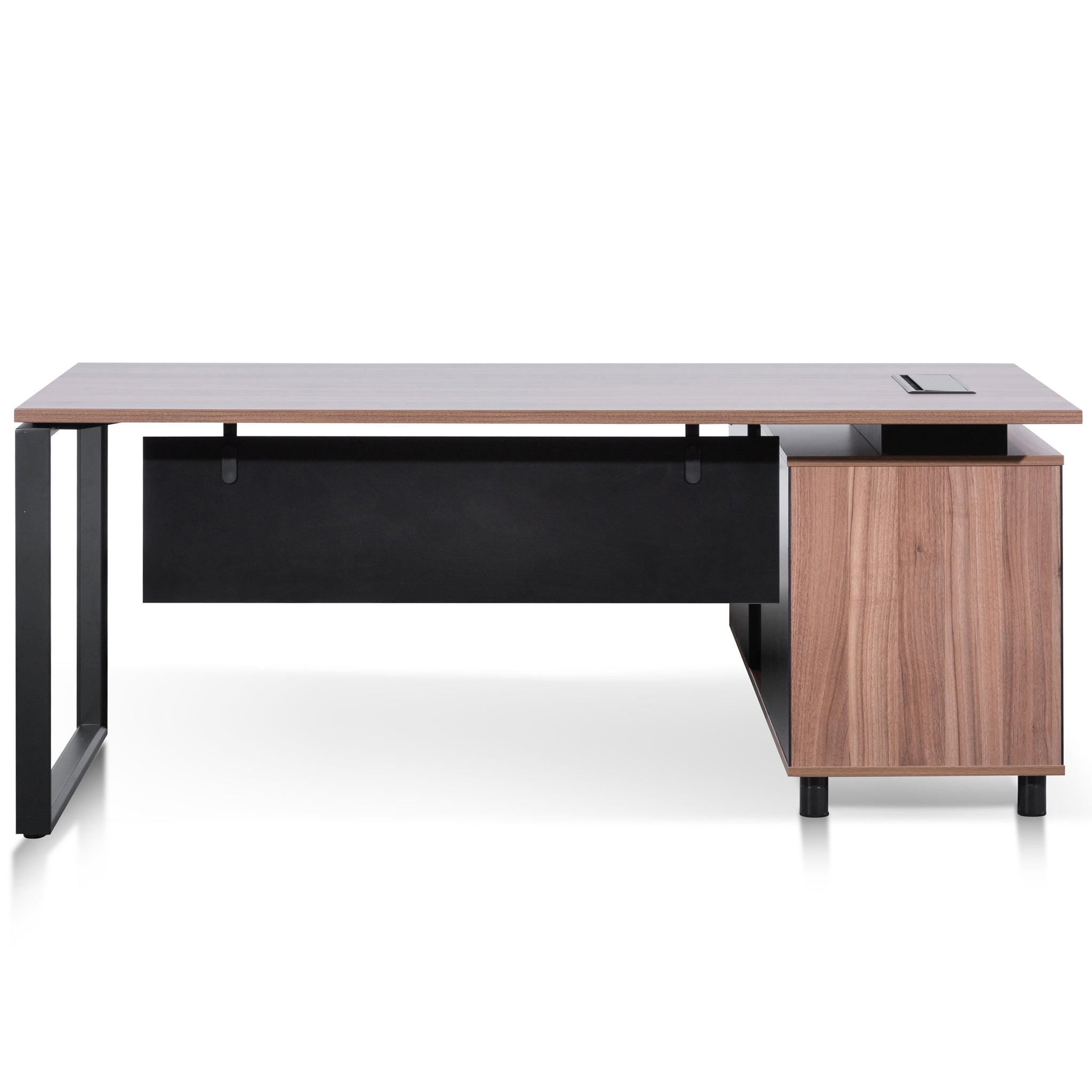 Lara 1.8m Executive Desk Left Return with Black Legs - Walnut