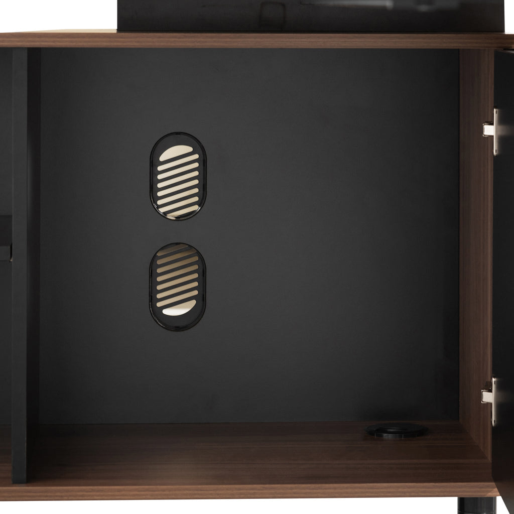 Lara 1.8m Executive Desk Left Return with Black Legs - Walnut