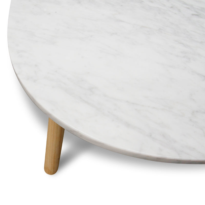 Hamilton 110cm Marble Coffee Table - Natural Base