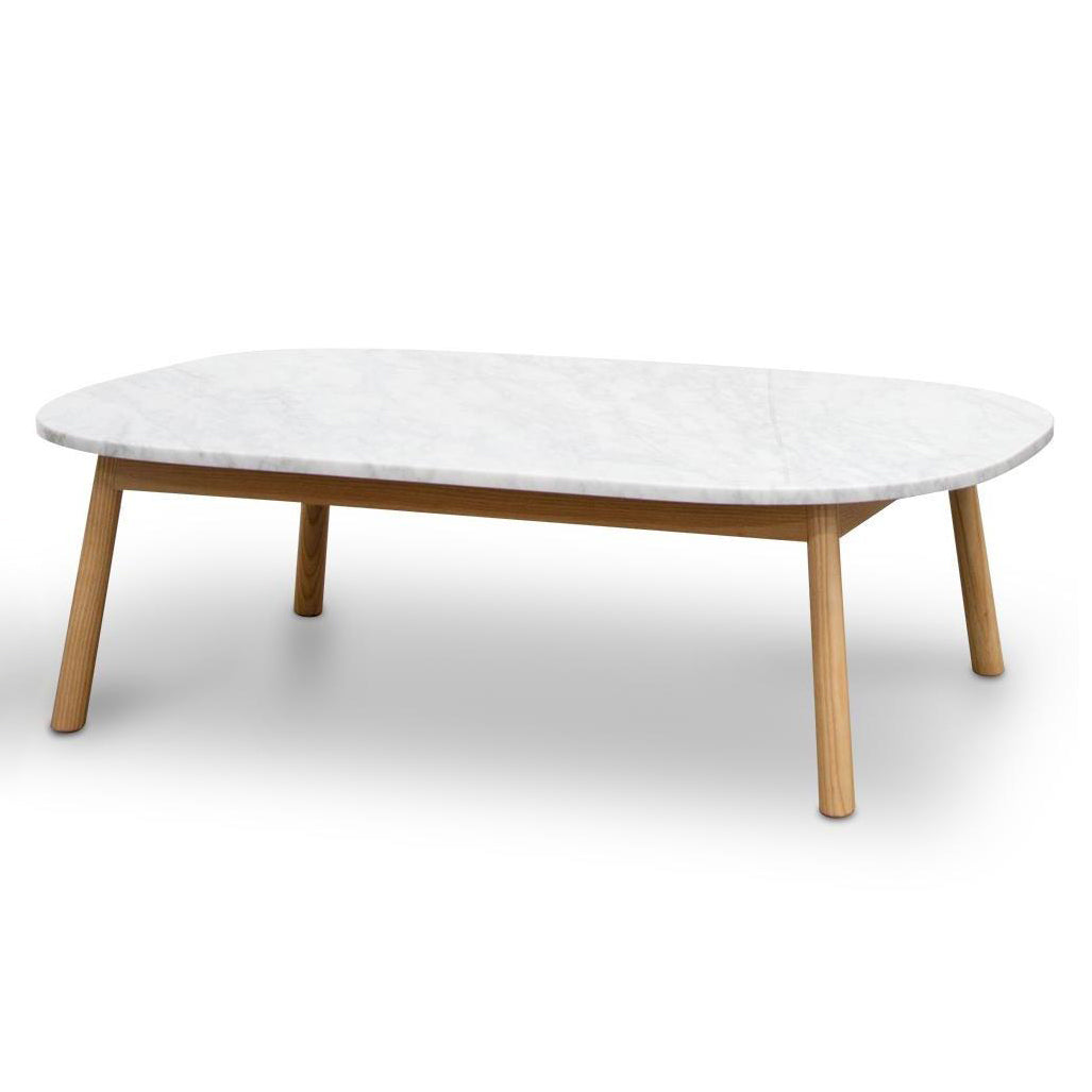 Hamilton 110cm Marble Coffee Table - Natural Base