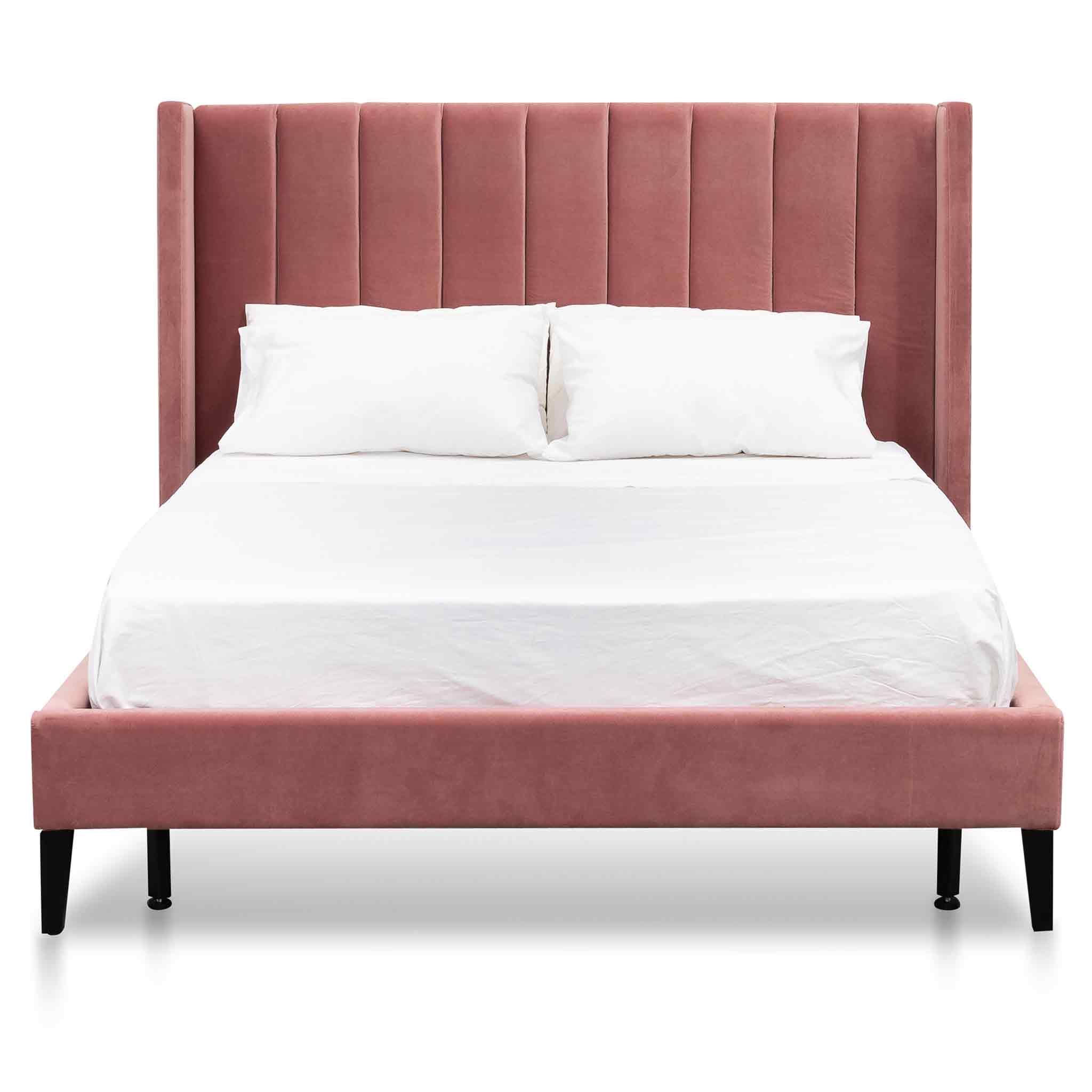 Hillsdale Queen Bed Frame - Blush Peach Velvet