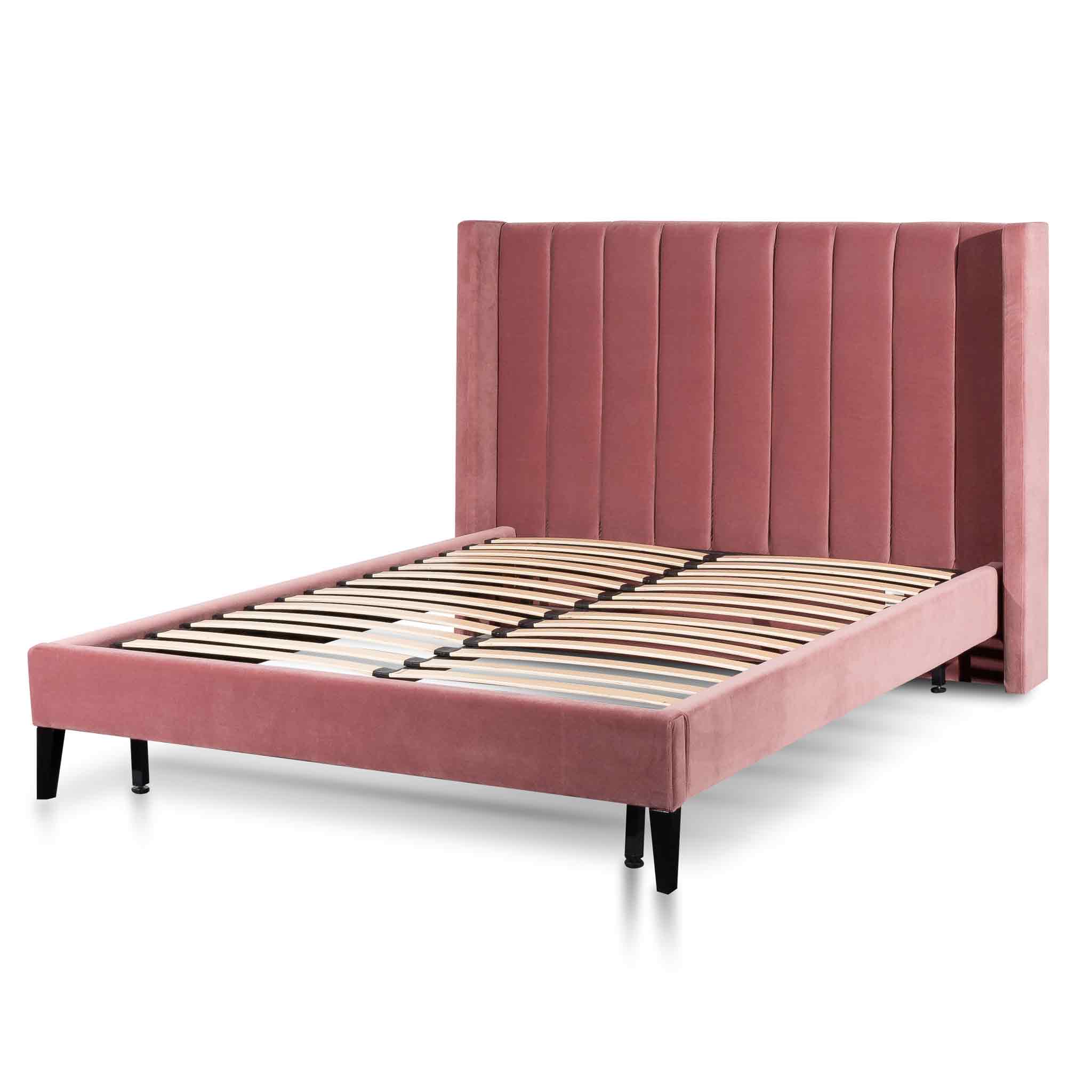 Hillsdale Queen Bed Frame - Blush Peach Velvet