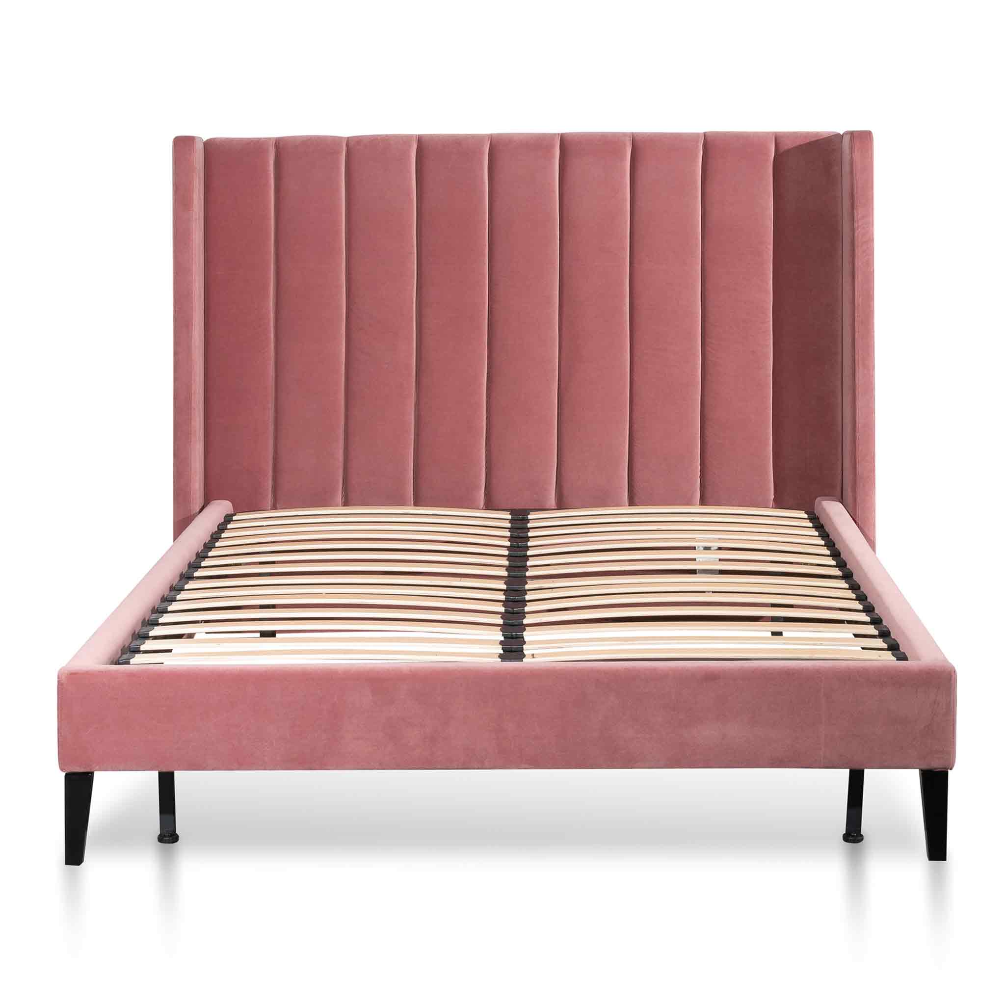 Hillsdale King Bed Frame - Blush Peach Velvet