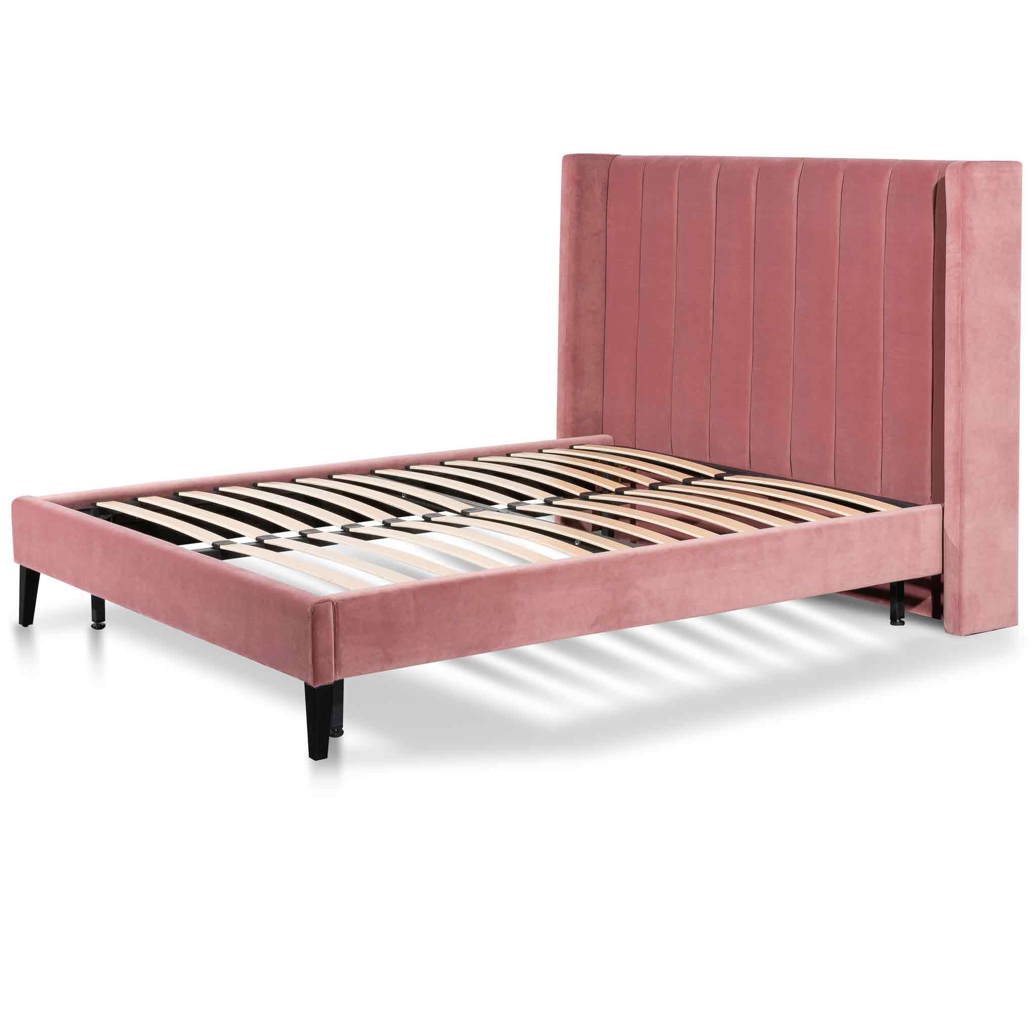 Hillsdale Queen Bed Frame - Blush Peach Velvet