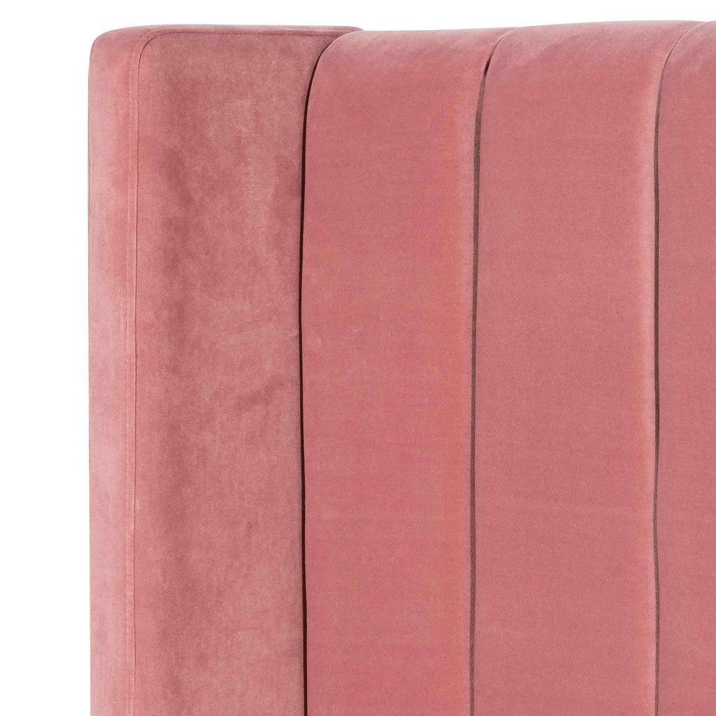Hillsdale King Bed Frame - Blush Peach Velvet