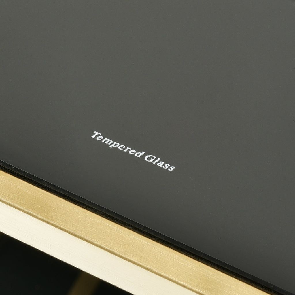 Aspen Bar Cart - Tempered Glass - Gold Base