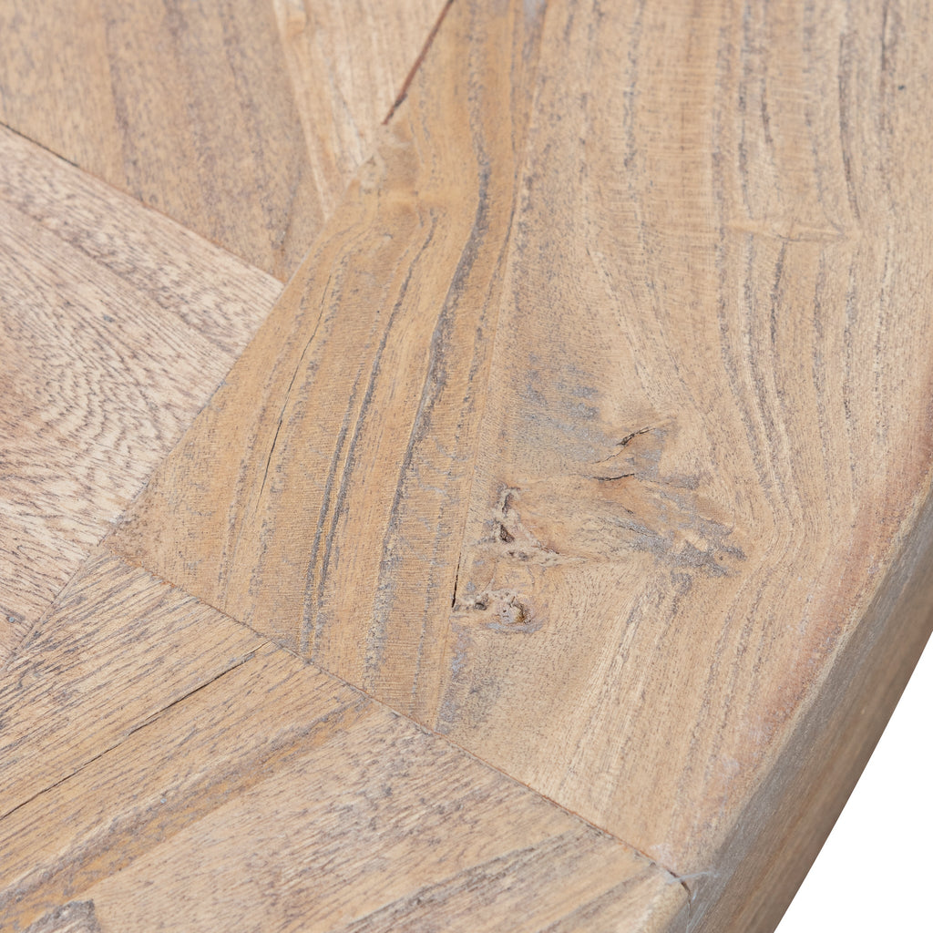 CDT6067 Natural Wooden Round Dining Table - Black Base