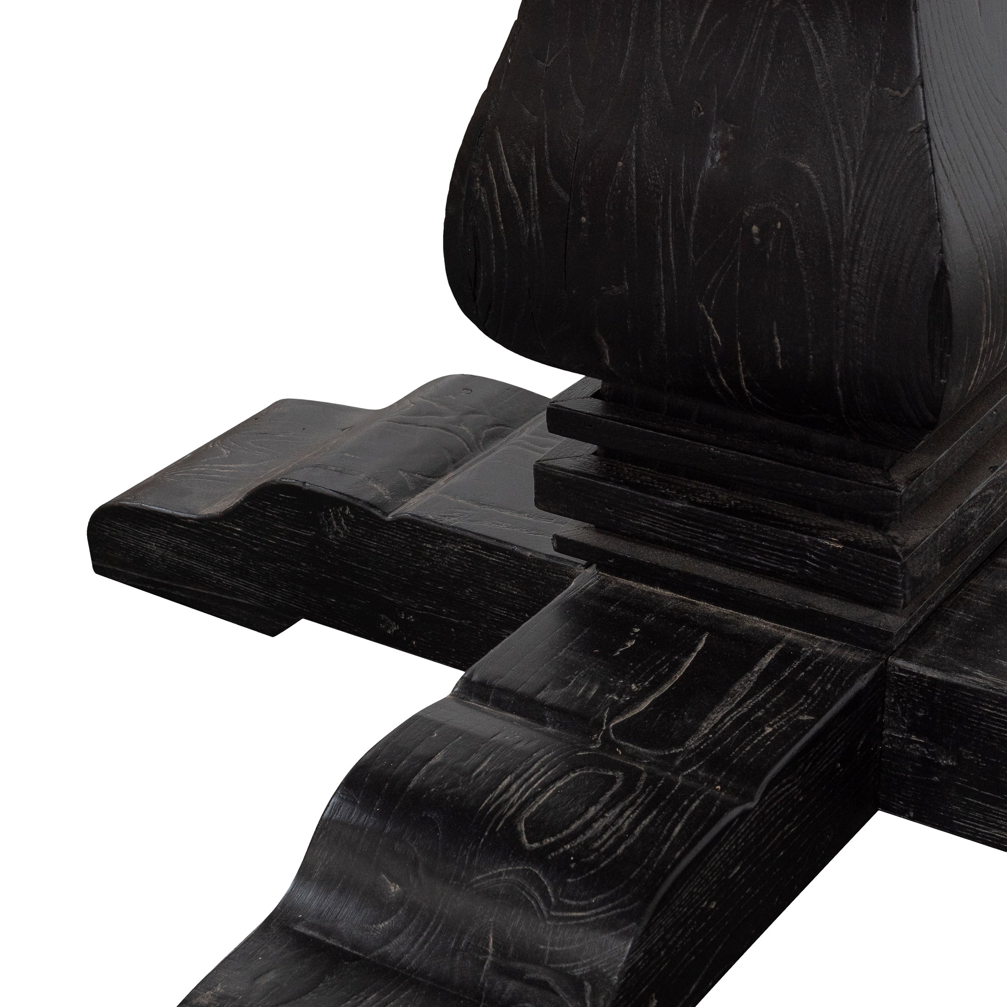 CDT6067 Natural Wooden Round Dining Table - Black Base