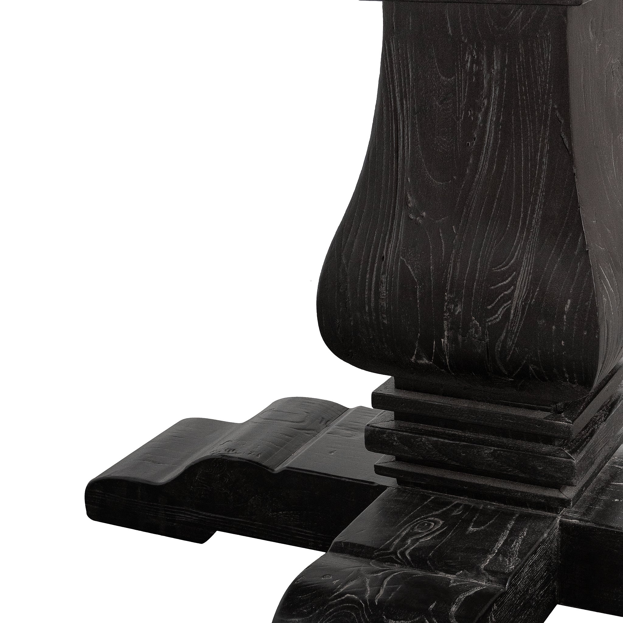 CDT6067 Natural Wooden Round Dining Table - Black Base