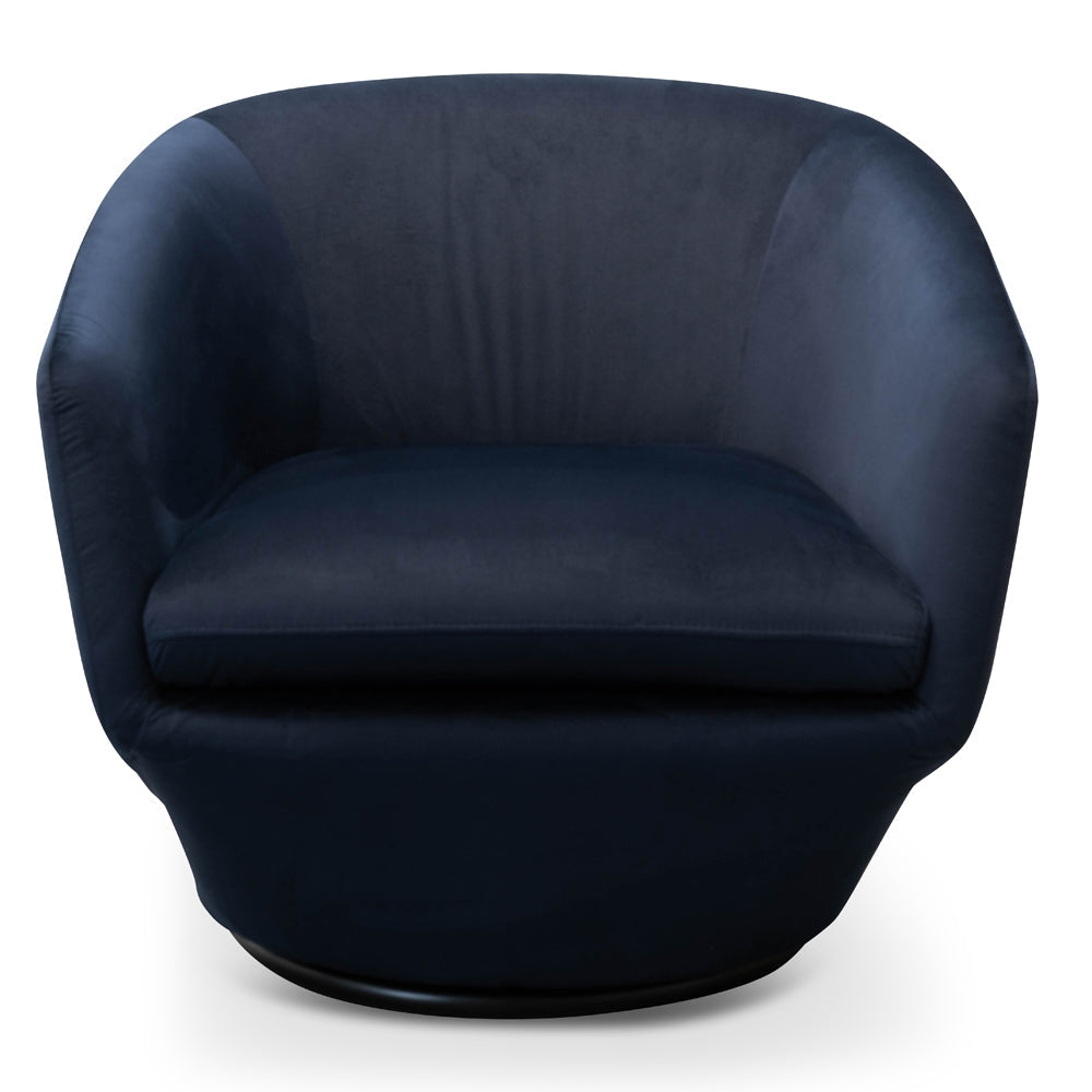 Swivel Lounge Chair - Navy Velvet