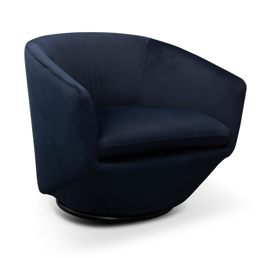 Swivel Lounge Chair - Navy Velvet