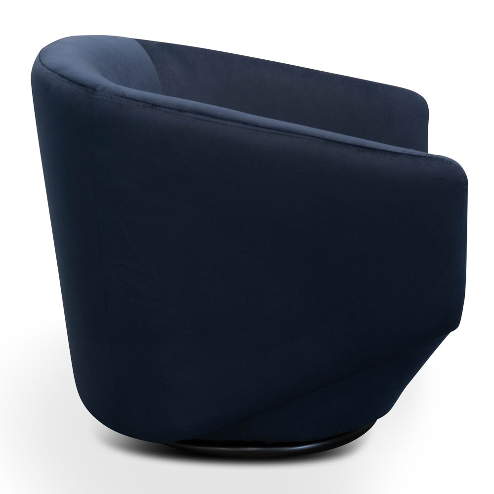 Swivel Lounge Chair - Navy Velvet