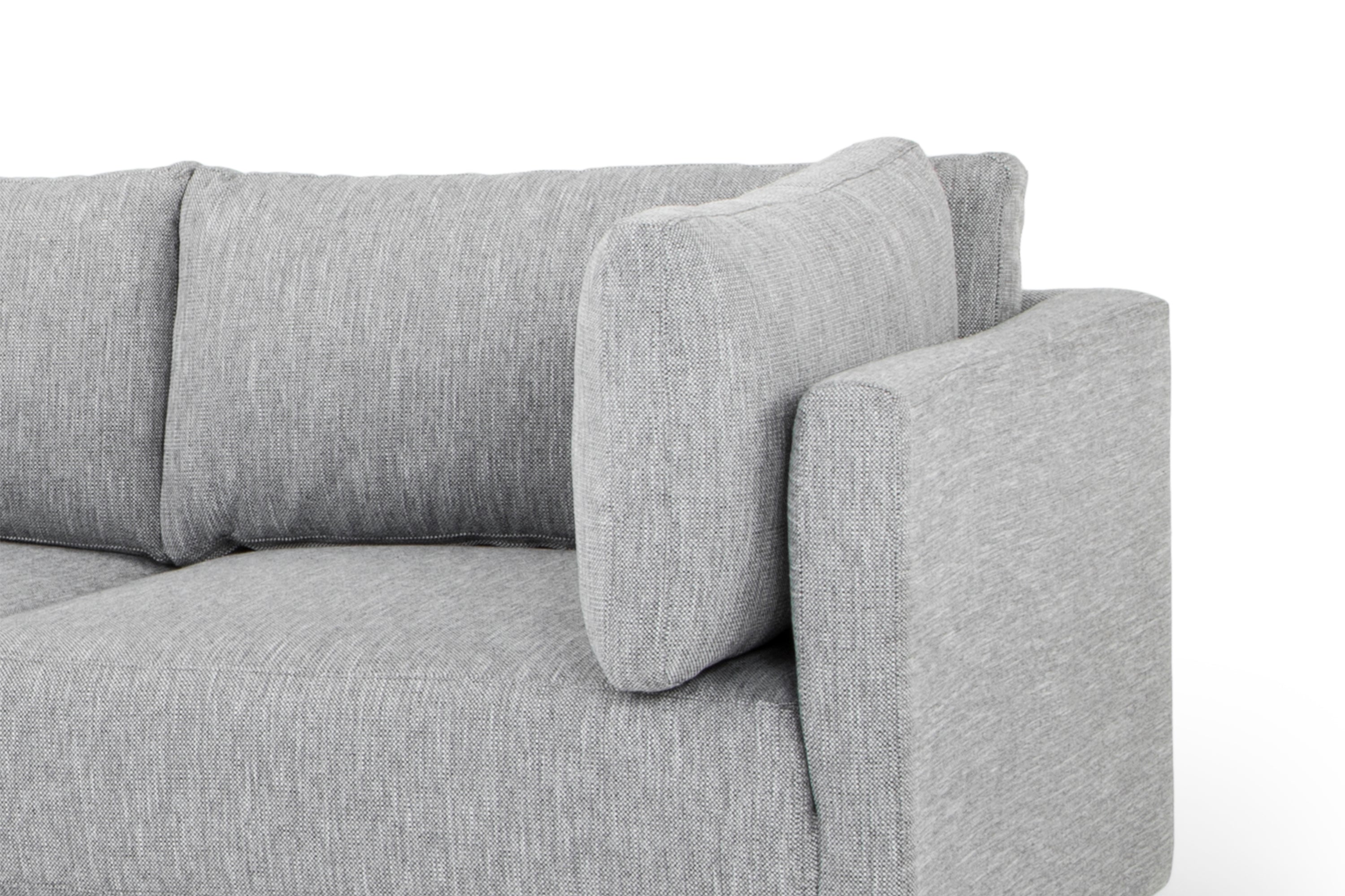 Troy 3 Seater Left Chaise Sofa - Graphite Grey