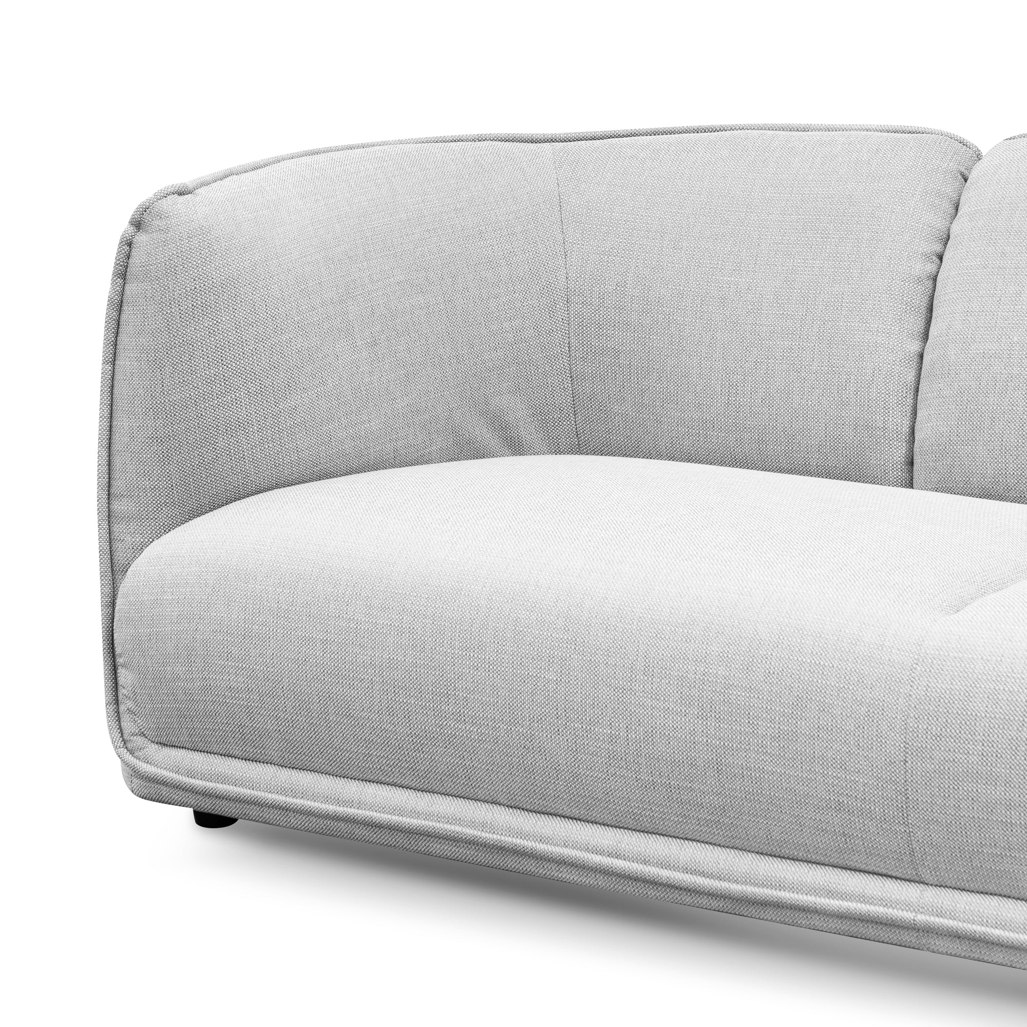 Light Texture Grey 3 Seater Fabric Sofa