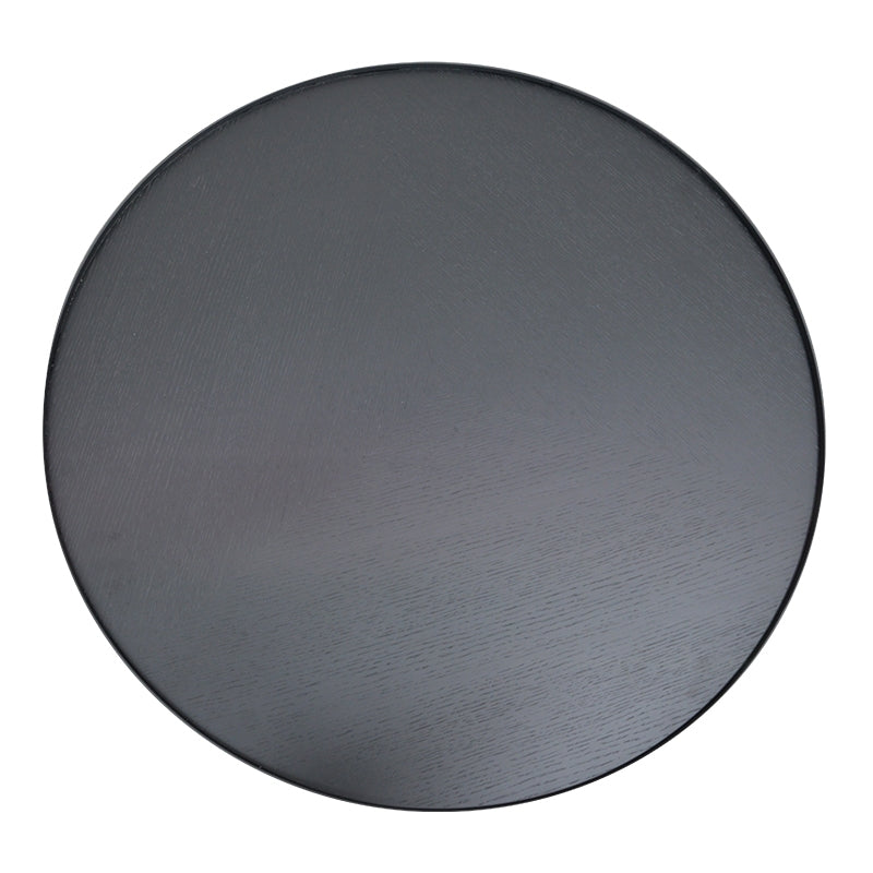 CCF391L-BB 90cm Round Coffee Table - Black Oak Top - Black Frame