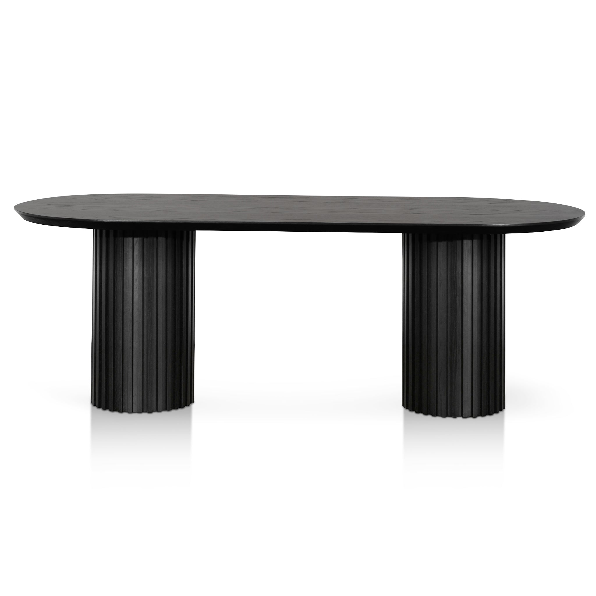 Marty 2.2m Wooden Dining Table - Black Oak