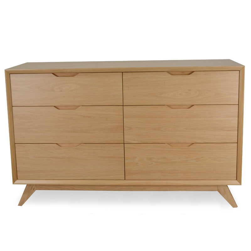 Nora 6 Drawer Wide Chest - Natural