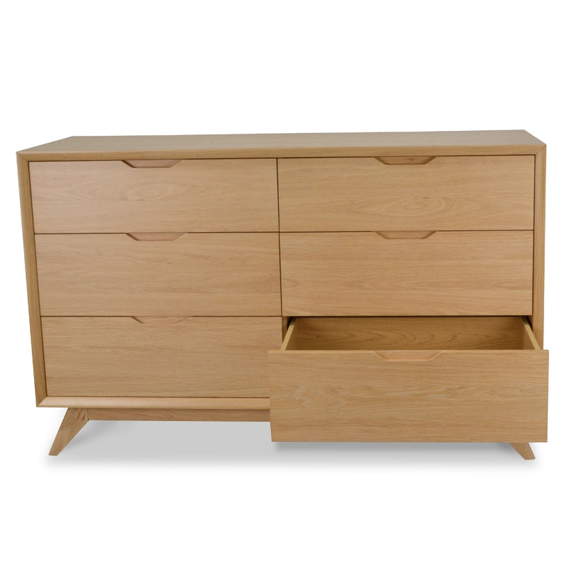 Nora 6 Drawer Wide Chest - Natural