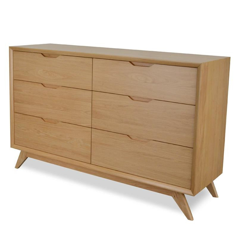 Nora 6 Drawer Wide Chest - Natural