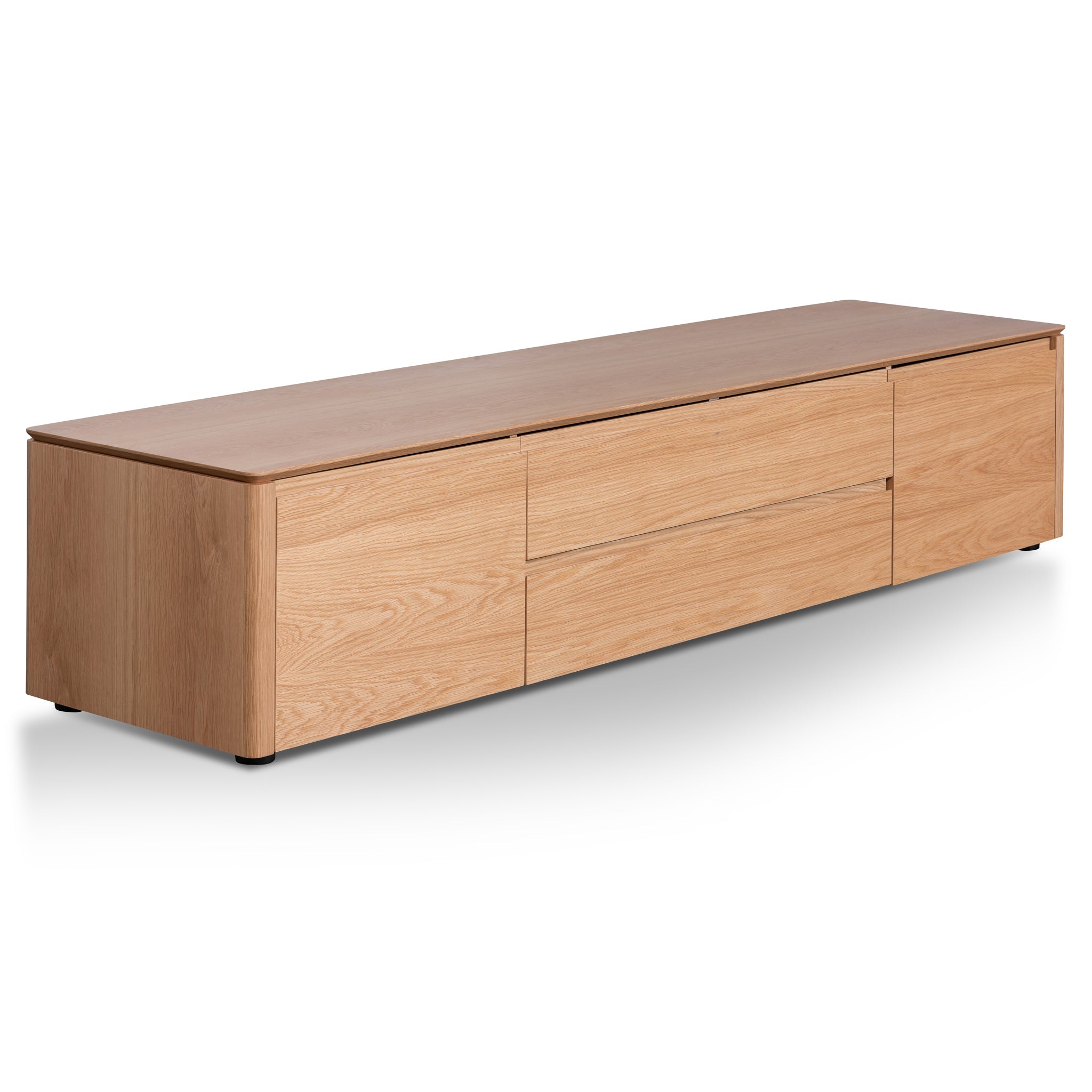 Norris TV Entertainment Unit with Middle Drawer - Natural Oak