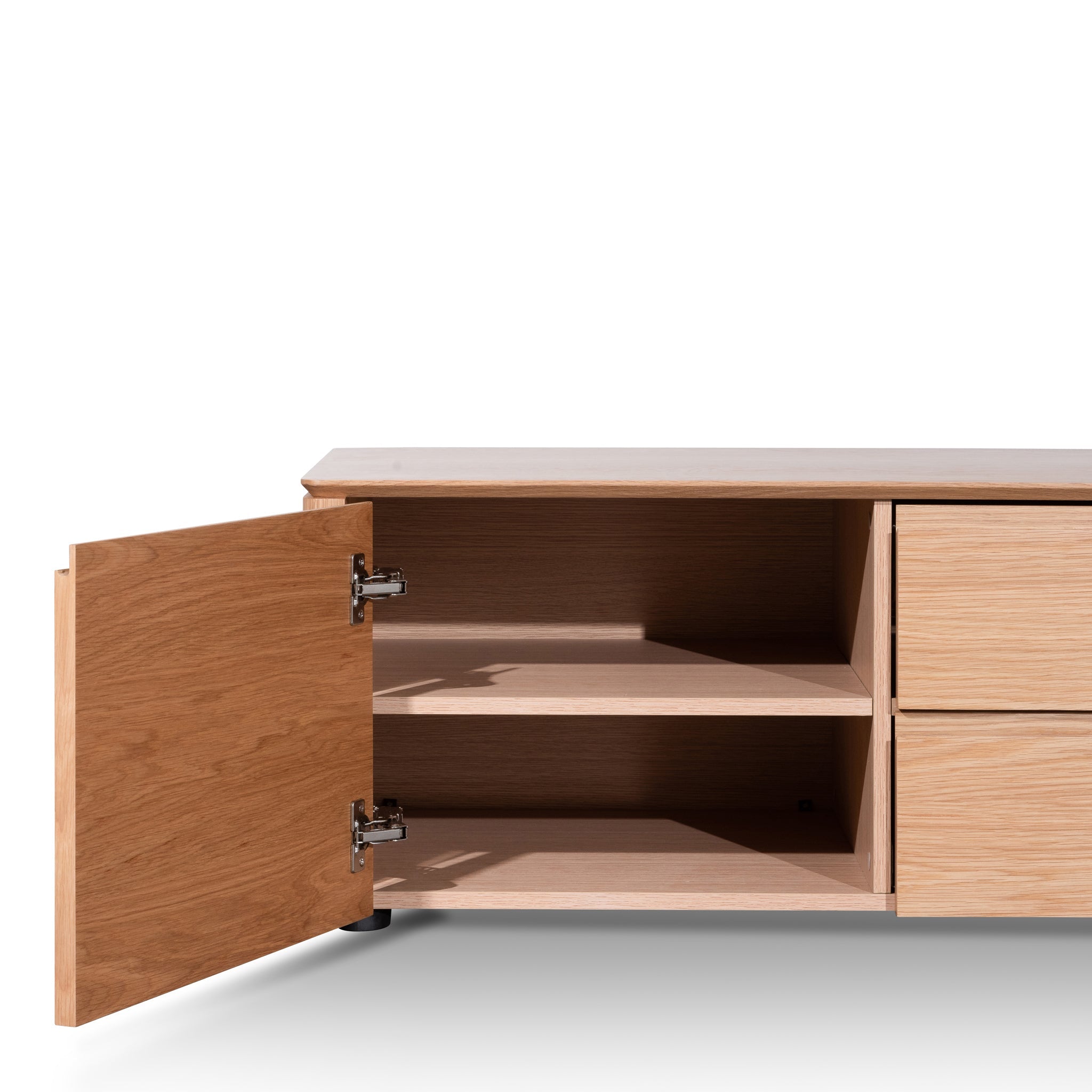 Norris TV Entertainment Unit with Middle Drawer - Natural Oak